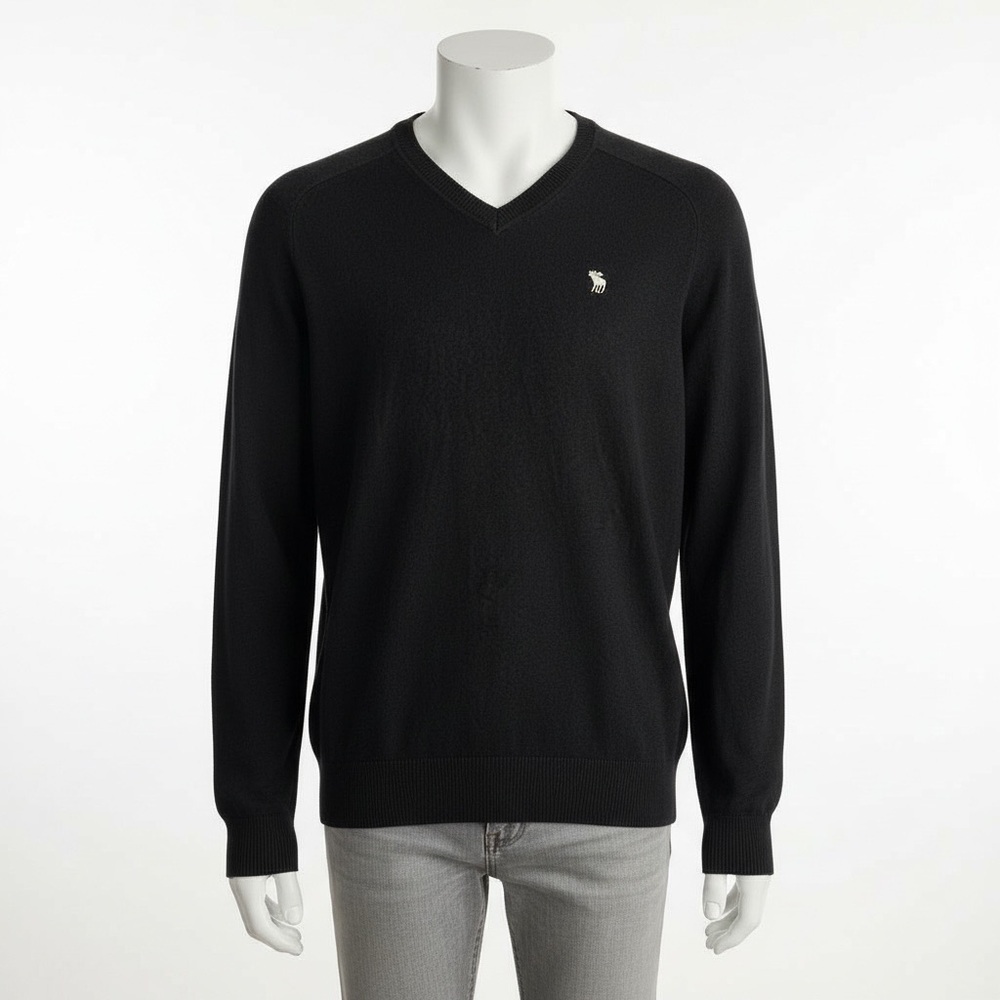 Abercrombie & Fitch Grey Mens Cashmere Blend V Neck Sweatshirt Size L Preppy
